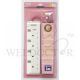 MORRIES MS 3244RG (ROSE GOLD) 4WAY EXTENSION CORD 3M W/ SURGE PROTECTOR