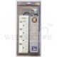 MORRIES MS 3244G (GREY) 4WAY EXTENSION CORD 3M W/ SURGE PROTECTOR