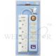 MORRIES MS 3244B (BLUE) 4WAY EXTENSION CORD 3M W/ SURGE PROTECTOR