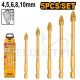 INGCO 5PCS GLASS & TILE DRILL BIT SET 4,5,6,8 & 10MM AKD7058