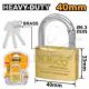 INGCO HEAVY DUTY BRASS PADLOCK WITH 3 KEYS