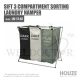HOUZE SIFT 3 COMPARTMENT SORTING LAUNDRY HAMPER LN-5160