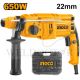 INGCO SDS+ 22MM 3 MODE 650W ELECTRIC ROTARY HAMMER RGH6528