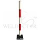 REMOVABLE TABULAR MARKER POST (RED & WHITE) BLACK SQUARE BASE HEIGHT 1050MM