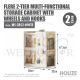 HOUZE FLERE 2-TIER STORAGE CABINET /W WHEELS MS-2852-WHITE