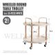 HOUZE 2 TIER WHEELED ROUND TABLE TROLLEY (WHITE) LS-9222-WHITE