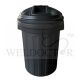 ROUND PLASTIC BIN C/W TIGHT FITTED LID 80L – 500 DIA X 700 HT PP80 BLACK