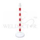 TRAF-SAFE™ UV RESISTANT RED/WHITE PLASTIC STANCHION 960H WITH 360MM BASE