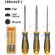 INGCO 3PCS STEEL FILE SET-FLAT, HALF ROUND, & ROUND 8" 200MM HKTFS1308