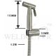 SHOWY S/STEEL STREAMLINED HAND BIDET C/W 1.2M HOSE AND BRACKET 3176