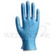 QUEBEE VINYL SYNTHETIC BLUE POWDERED FREE GLOVE 9” SIZE:M 100PC/BOX