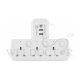 MORRIES T-SHAPE 3 WAY SOCKET ADAPTOR W/USB 2A 1C MS303USBCTSA