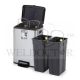 SL PEDAL TRASH BIN / WASTE BIN / DUSTBIN WITH 2 INNER BINS 20L (STAINLESS STEEL) SL-2222