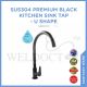 SELLEYS S8021 PREMIUM BLACK KITCHEN SINK TAP-U SHAPE