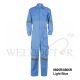 HSK HD COTTON COVERALL WITH REFLECTIVE LIGHT BLUE 8806R