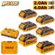 INGCO 20V 6PC BATTERY KIT 4X2.0, 2X4.0, 2 PORT CHARGER + CASE COSLI230701