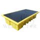 ROMOLD BUND PALLET SUITABLE FOR 2 X 1000LTR IBC, 1140LTR, YELLOW TSSBB2