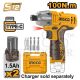 INGCO 12V 2X1.5AH LI-ION IMPACT DRIVER 100NM (NO USB CHARGER) CIRLI12015