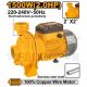 INGCO CENTRIFUGAL PUMP 1500W 2" X 2" MAX HEAD 18M MAXFLOW 450L/MIN MHF15008