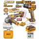 INGCO 20V IMPACT DRILL & GRINDER COMBO KIT 2X4.0AH+CASE CKLI2027310