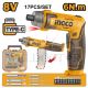 INGCO 8V 17PCS LI-ION CORDLESS DRIVER 6NM (NO USB CHARGER) CSDLI08025