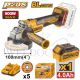 INGCO 20V LI-ION BL ANGLE GRINDER 100MM 3 SPEED 900W 1X4.0AH,CAGLI261021