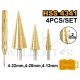 INGCO 3PC HSS STEP DRILL SET 4-12, 4-22,4-32MM+AUTO CENTER PUNCH AKSDS2041