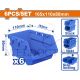 WADFOW BLUE STACKABLE STORAGE BIN 115X110X80MM (6PCS SET) WTB8336