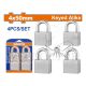 WADFOW 4PCS 50MM KEY-ALIKED SQ TYPE VANE PADLOCK SET WPDS454