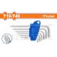 WADFOW 7PCS SHORT TORX KEY SET T10-T40 WHK3671