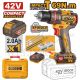 INGCO 42V BL COMPACT IMPACT DRILL 69NM 1X2.0AH & CASE CIDLI426981