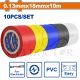 WADFOW 10PCS 5 COLOURS PVC INSULATION TAPE 18MMX10M WPN1023