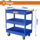 WADFOW 3 TIERS METAL TOOL CART 719X365X663MM WCS1A13