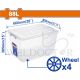 WADFOW 88L CLEAR STORAGE BOX W/4 WHEELS 26'X17.5"X15" WTB2588