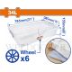 WADFOW 34L CLEAR STORAGE BOX W/6 WHEELS 31"X15"X6" WTB2434