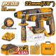 INGCO 20V LI-ION BL 4-MODE ROTARY HAMMER 22MMØ 2X4.0AH+CHARGER CRHLI212282