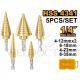 INGCO 5PC HSS STEP DRILL SET (2X 4-12, 6-18, 4-22, 6-35MM) AKSDS2051
