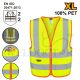 INGCO REFLECTIVE VEST W/2POCKET FLUORESCENT YELLOW EN471 CLASS 2 XL RV83XL