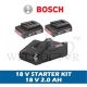 BOSCH BATTERY PACK 18V / 2.0AH X 2 C/W CHARGER