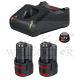 BOSCH 2BATTERY(GBA12V-2.0AH) + 1CHARGER GAL12V-40 SET