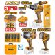 INGCO 3PC 1050NM IMPACT WRENCH+166NM IMPACT DRILL+2000LUM LAMP COSLI250882