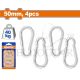 WADFOW 4PCS 50MM ALUM CARABINER SET LOAD 40KG WQL2K02