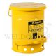 JUSTRITE 20L OILY WASTE CAN W/FOOT OPERATED COVER 09101 (YELLOW)