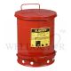 JUSTRITE 34L OILY WASTE CAN W/FOOT OPERATE COVER 09300 (RED)