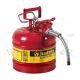 JUSTRITE 7.5L/2 GALLON TYPE II STEEL SAFETY CAN - 7220120 (RED)