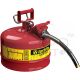 JUSTRITE 9.5L/2.5 GALLON TYPE II STEEL SAFETY CAN - 7225130 (RED)