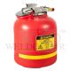 JUSTRITE 14765 DISPOSAL SAFETY CAN 19L/5 GALLON, POLYETHYLENE, RED