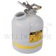 JUSTRITE 12754 DISPOSAL SAFETY CAN 19L/5 GALLON, POLYETHYLENE, WHITE