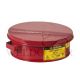 JUSTRITE 2L/2 QUART CAPACITY STEEL BENCH CAN - 10295 (RED)