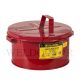 JUSTRITE 8L/2 GALLON CAPACITY STEEL BENCH CAN - 10575 (RED)